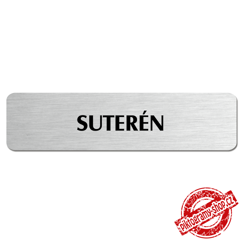 Suterén, popiska, 180x45mm