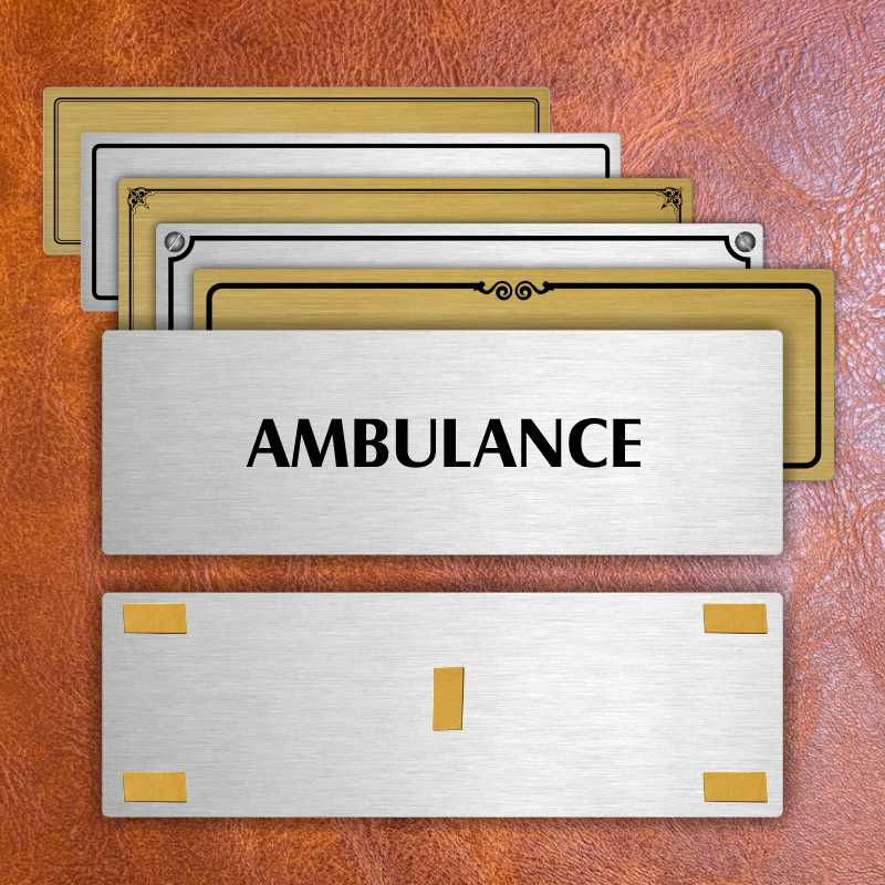 Ambulance, 200x66mm, stříbrná popiska 