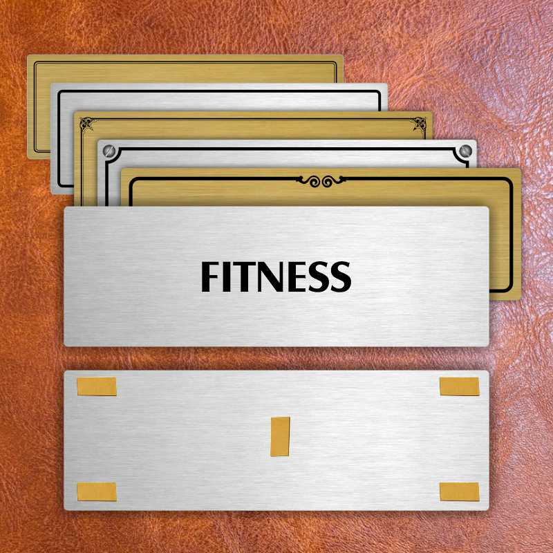 Fitness, 200x66mm, zlatá popiska s rámečkem