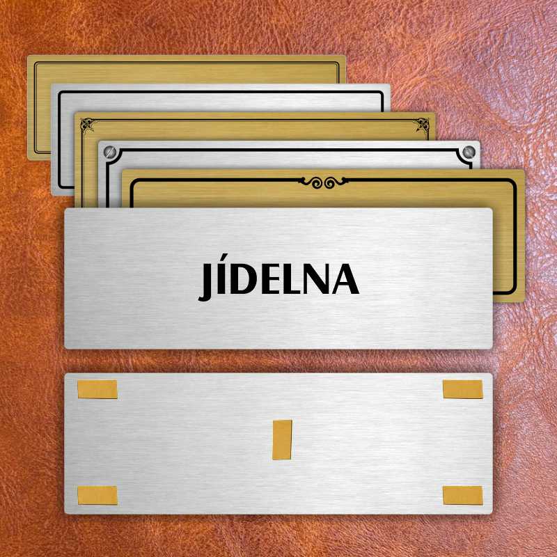 Jídelna, 200x66mm, zlatá popiska s rámečkem