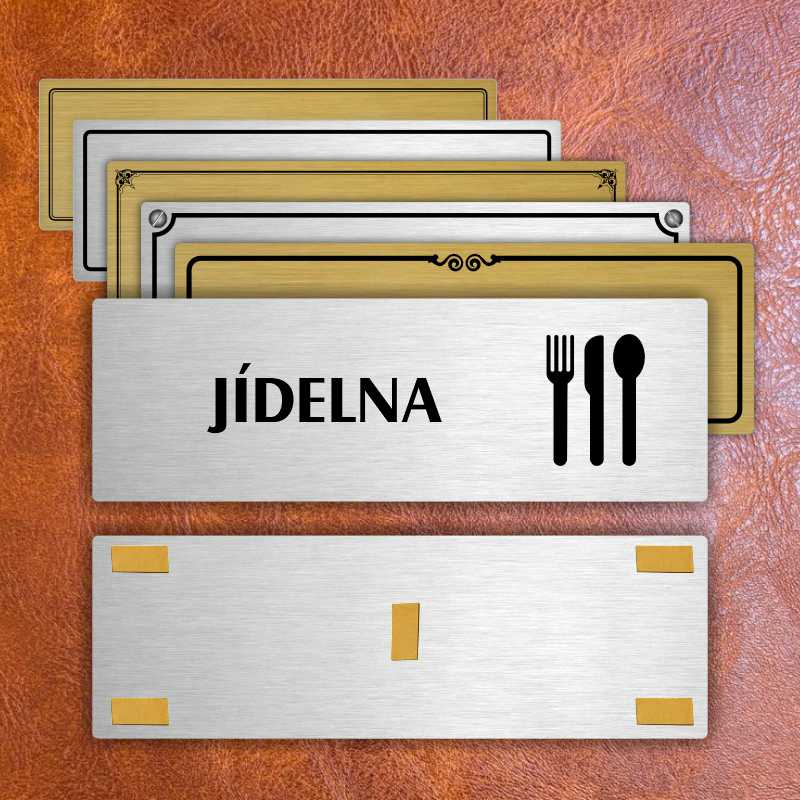 Jídelna, 240x79mm, zlatá popiska s okrasným rámečkem  