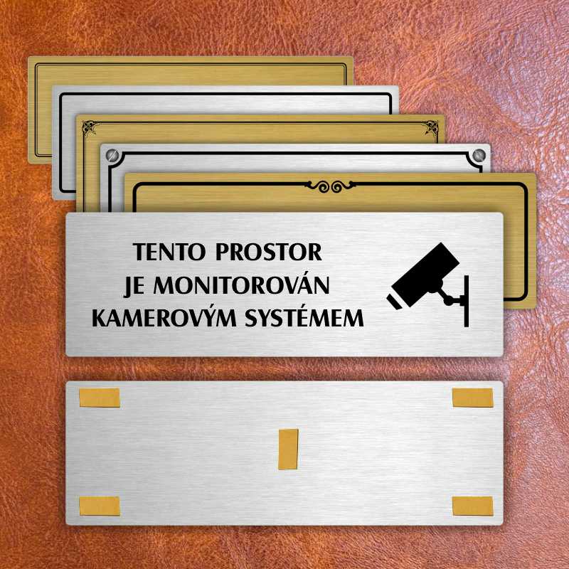 Kamera, 200x66mm, zlatá popiska s rámečkem