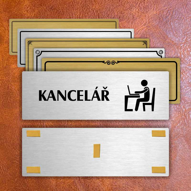 Kancelář, 240x79mm, zlatá popiska s rámečkem