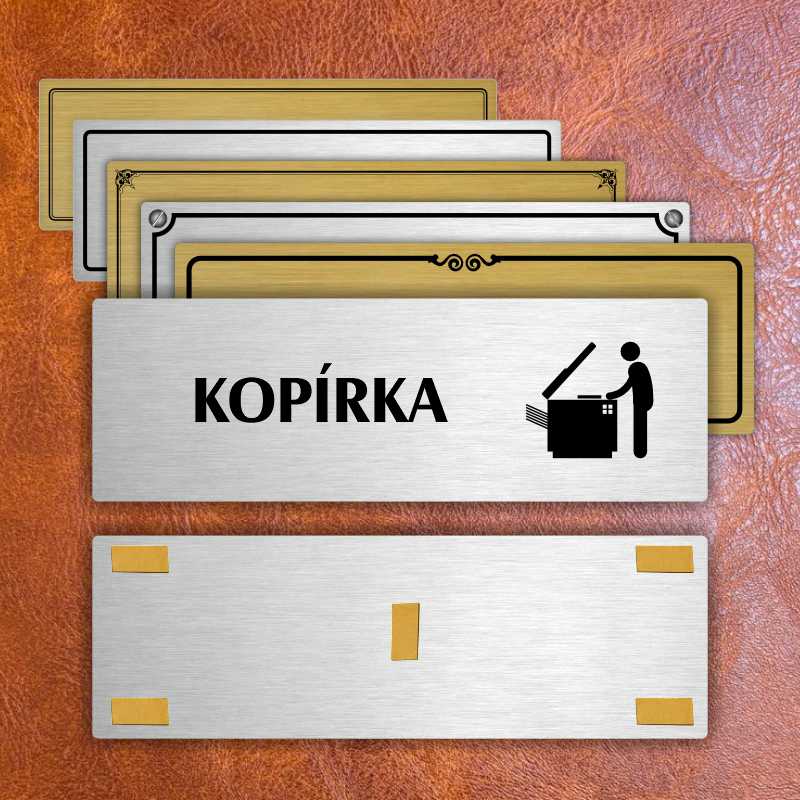 Kopírka, 200x66mm, zlatá popiska s okrasným rámečkem  