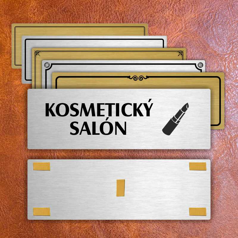Kosmetický salón, 200x66mm, zlatá popiska s dvojtým rámečkem
