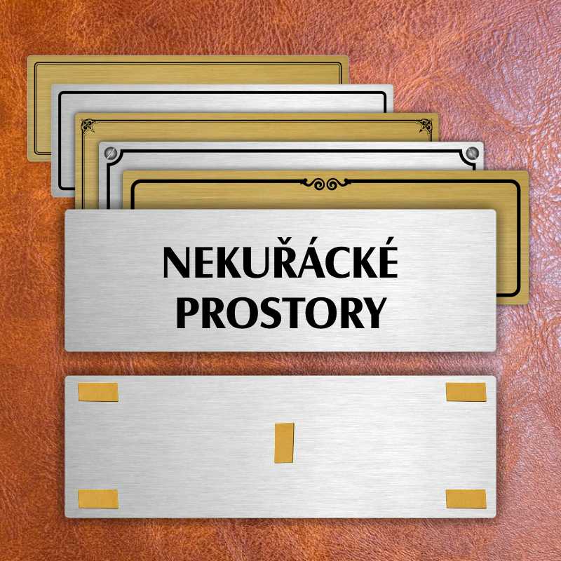 Nekuřácké prostory, 240x79mm, stříbrná popiska 