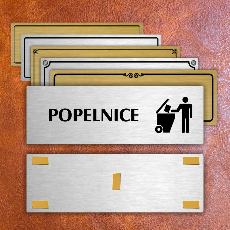 Popelnice, 240x79mm, zlatá popiska 