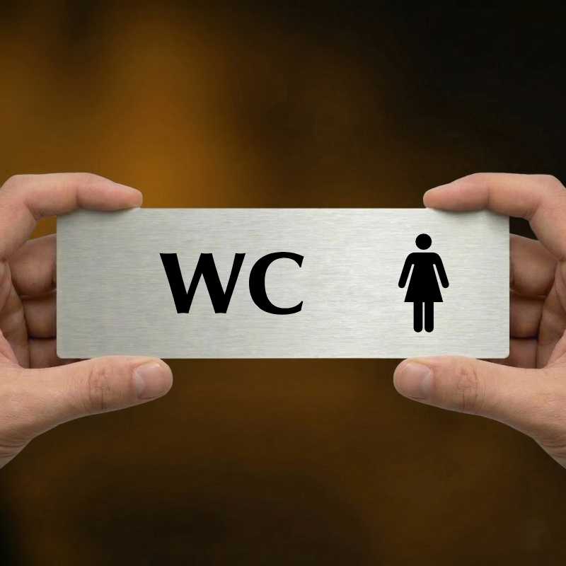 WC ženy, 240x79mm, zlatá popiska s rámečkem