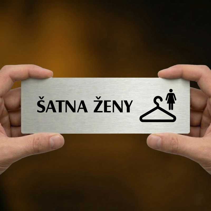 Šatna ženy, 240x79mm, zlatá popiska s rámečkem