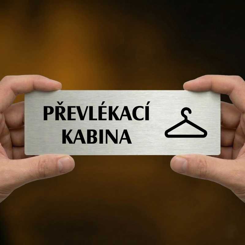 Převlékací kabina, 240x79mm, stříbrná popiska 