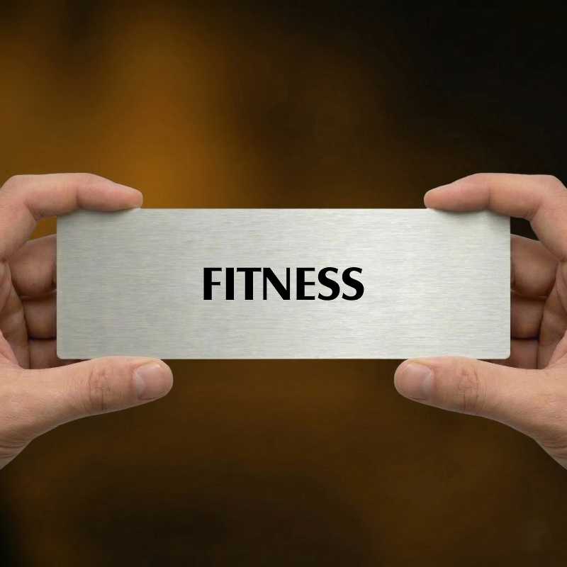 Fitness, 200x66mm, zlatá popiska s rámečkem