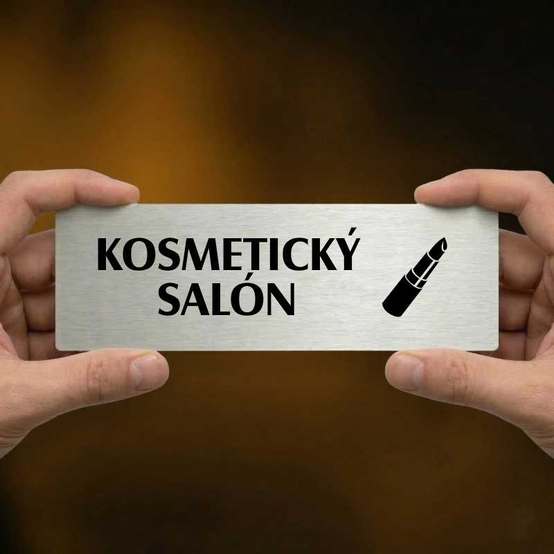 Kosmetický salón, 200x66mm, zlatá popiska s dvojtým rámečkem