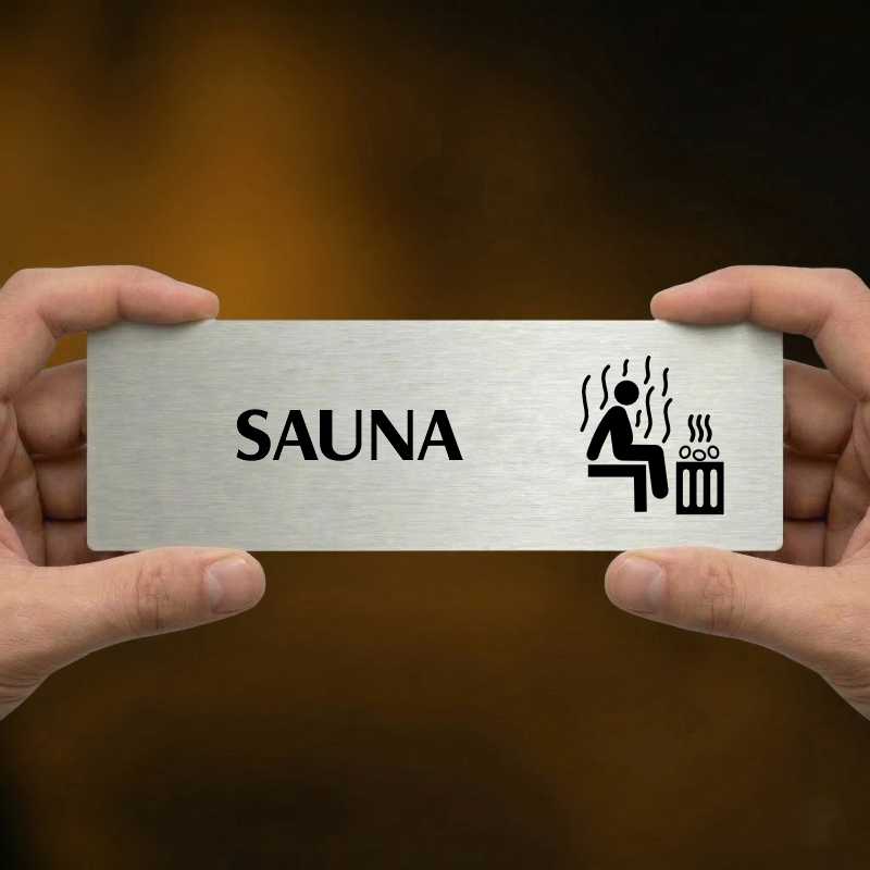 Sauna, 240x79mm, zlatá popiska 