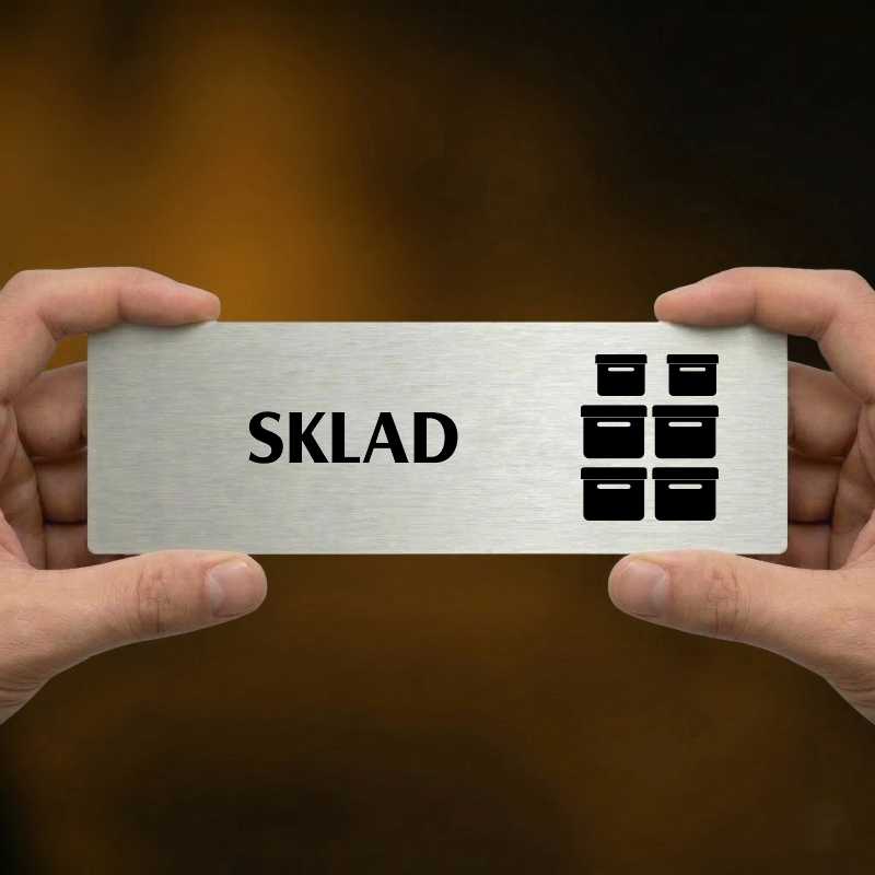Sklad, 200x66mm, zlatá popiska s okrasným rámečkem  