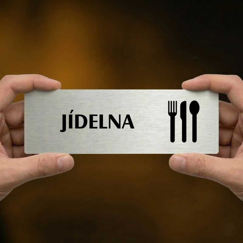Jídelna, 240x79mm, zlatá popiska s okrasným rámečkem  