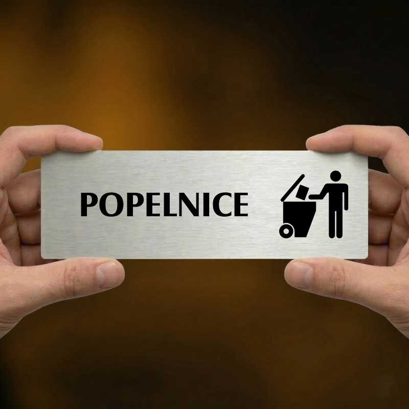Popelnice, 240x79mm, zlatá popiska 