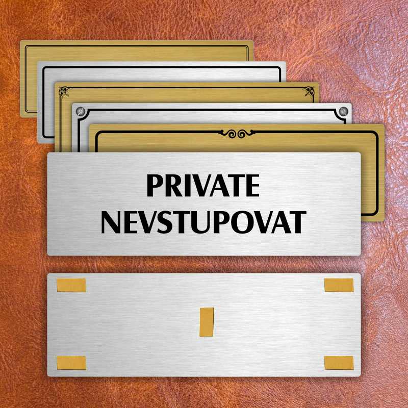 Private, 200x66mm, zlatá popiska s rámečkem