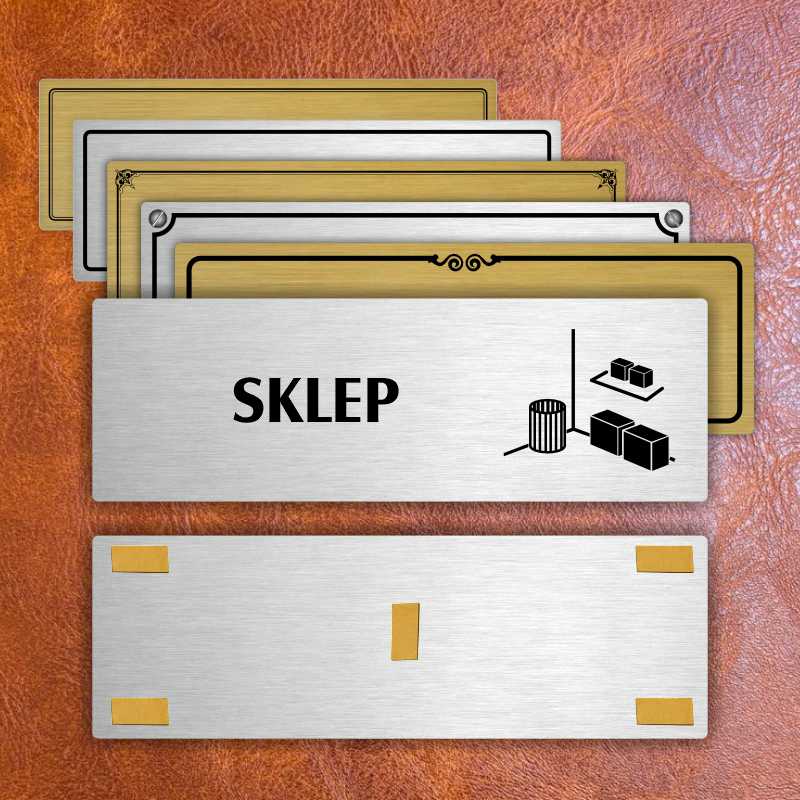 Sklep, 240x79mm, zlatá popiska s okrasným rámečkem  