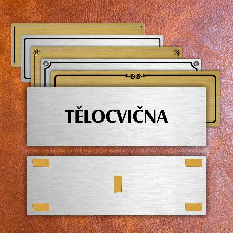 Tělocvična, 240x79mm, stříbrná popiska 