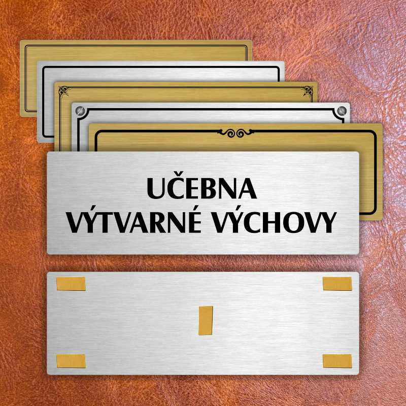 Učebna výtvarné výchovy, 200x66mm, zlatá popiska s rámečkem