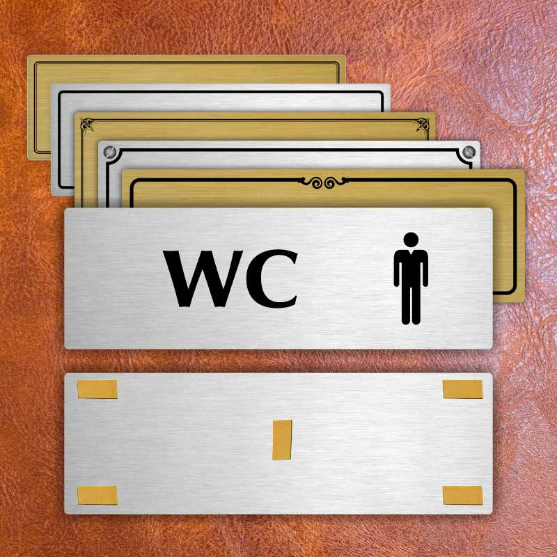 WC muži, 240x79mm, stříbrná popiska 