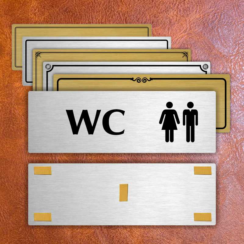 WC společné, 200x66mm, zlatá popiska s rámečkem