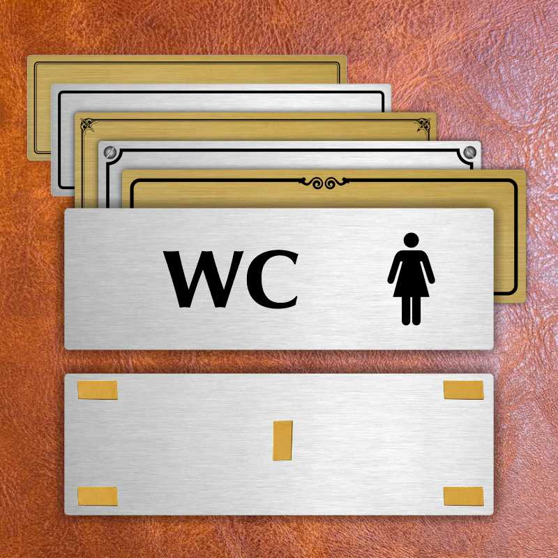 WC ženy, 240x79mm, zlatá popiska s rámečkem