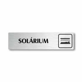 Solárium, stříbrná cedulka, 180x45mm