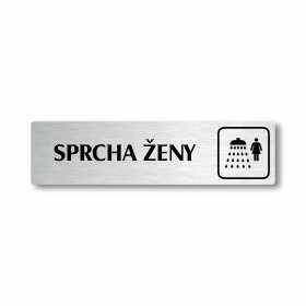 Sprcha ženy, stříbrná cedulka, 180x45mm