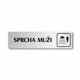 Sprcha muži, stříbrná cedulka, 180x45mm
