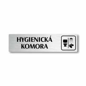 Hygienická komora, stříbrná cedulka, 180x45mm