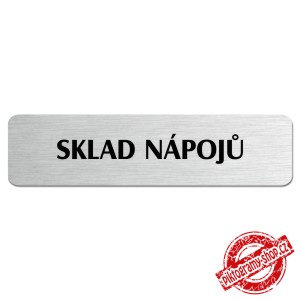 Sklad nápojů, popiska, 180x45mm