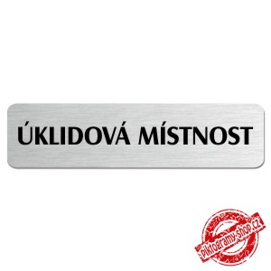 Úklidová místnost, popiska, 180x45mm