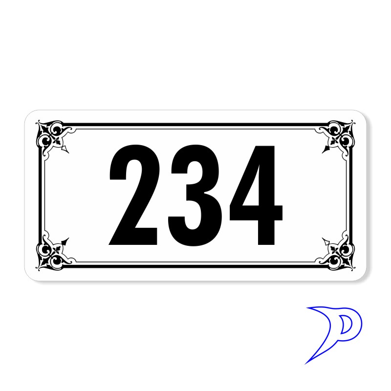 Plechové číslo, ozdobný rámeček