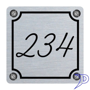 Plechové číslo, imitace šroubů