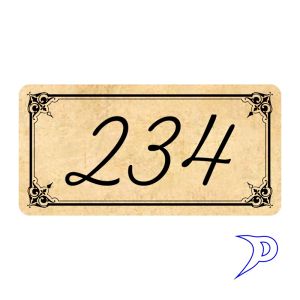Plechové číslo, ozdobný rámeček