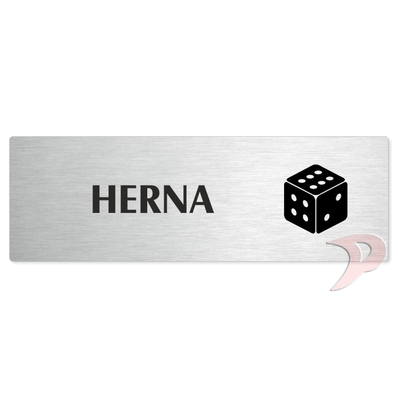 Herna, 200x66mm, stříbrná popiska 