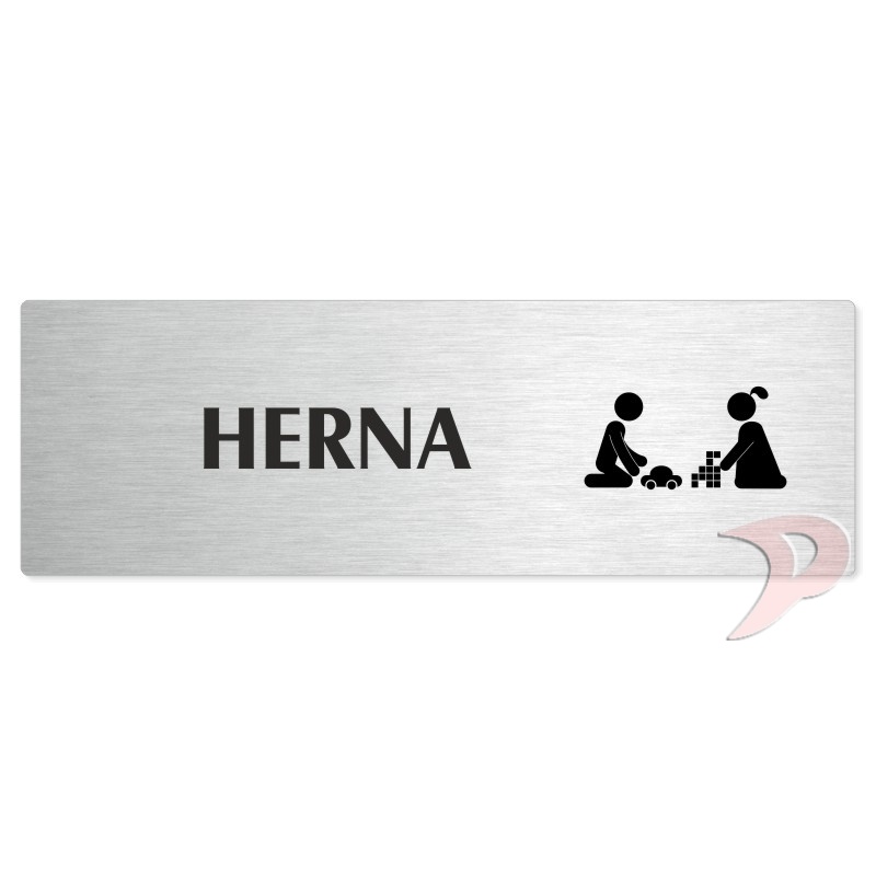 Herna, 240x79mm, stříbrná popiska 