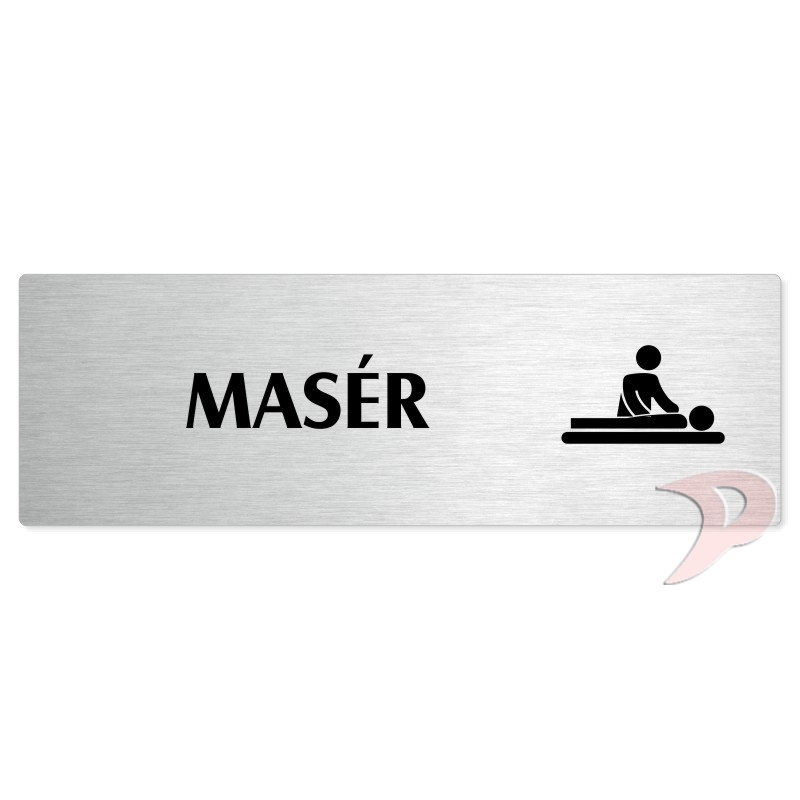Masér, 200x66mm, stříbrná popiska