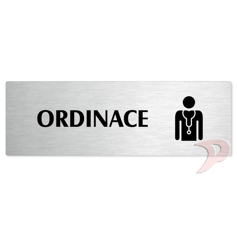 Ordinace, 200x66mm, stříbrná popiska