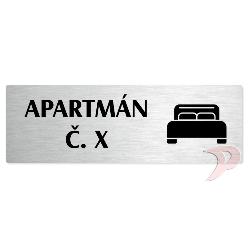 Apartmán č., 240x79mm, stříbrná popiska