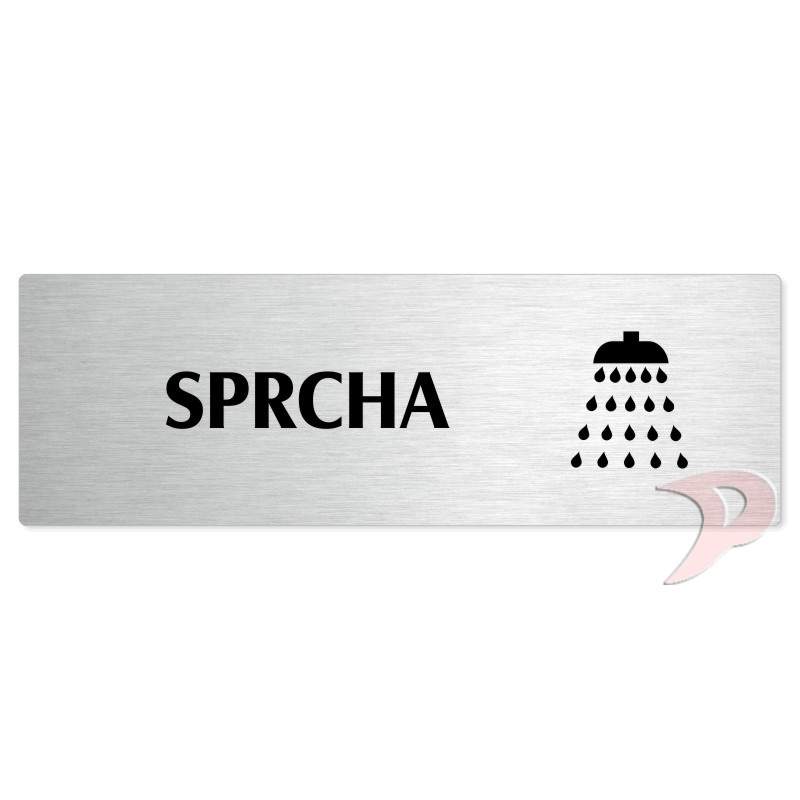 Sprcha, 240x79mm, stříbrná popiska 