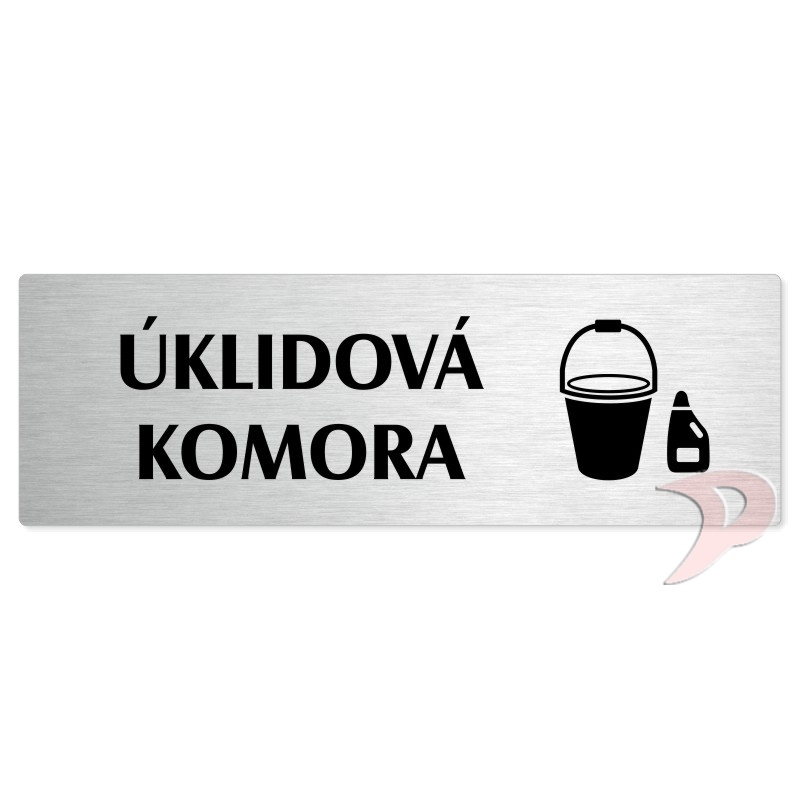 Úklidová komora, 200x66mm, stříbrná popiska 