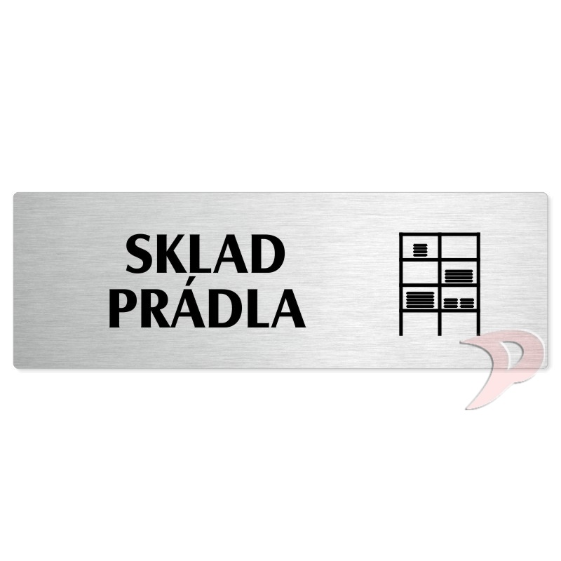 Sklad prádla, 200x66mm, stříbrná popiska 