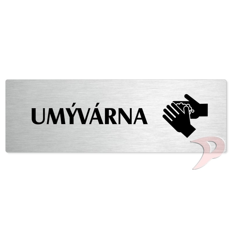 Umývárna, 240x79mm, stříbrná popiska 