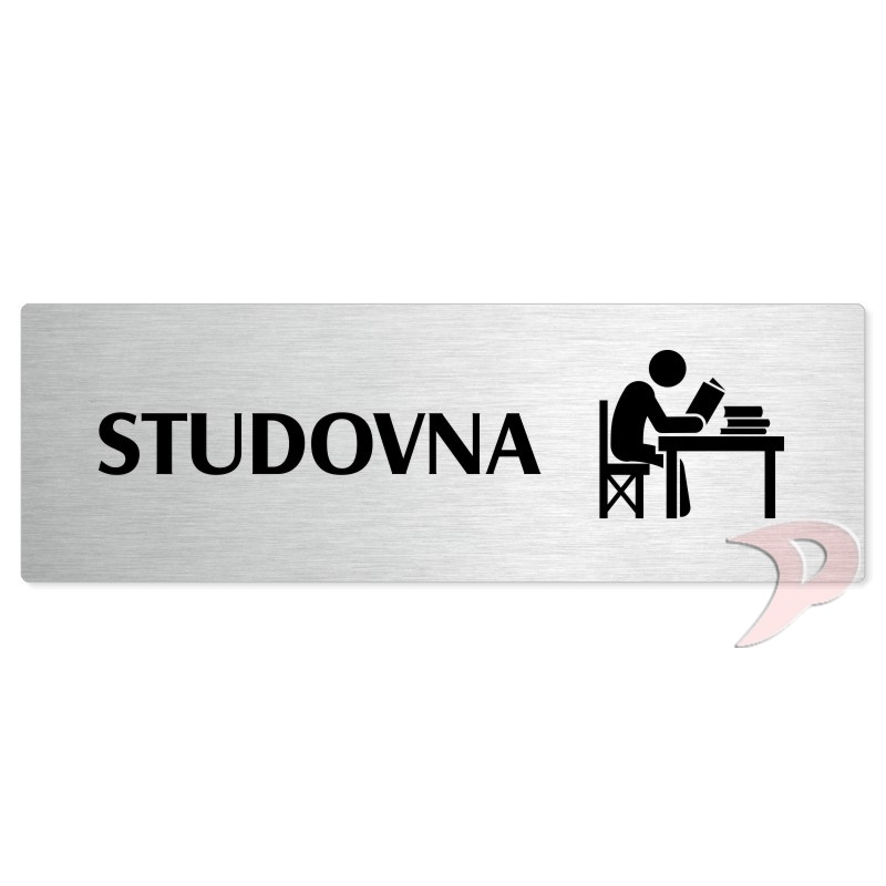 Studovna, 200x66mm, stříbrná popiska