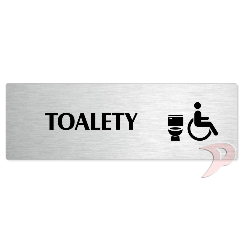 Toalety invalida, 200x66mm, stříbrná popiska 