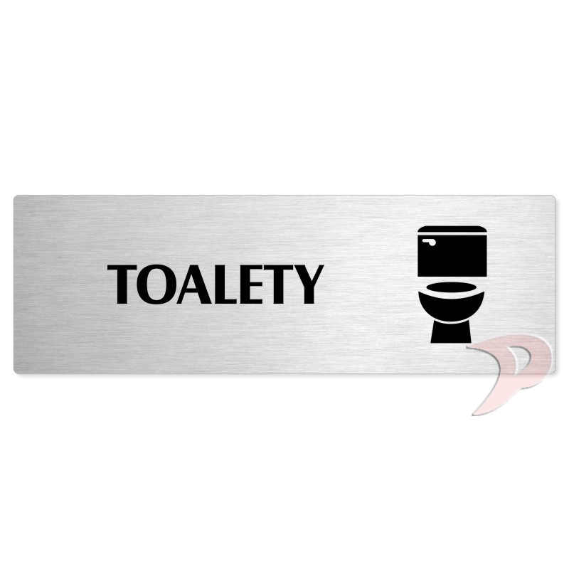 Toalety, 200x66mm, stříbrná popiska