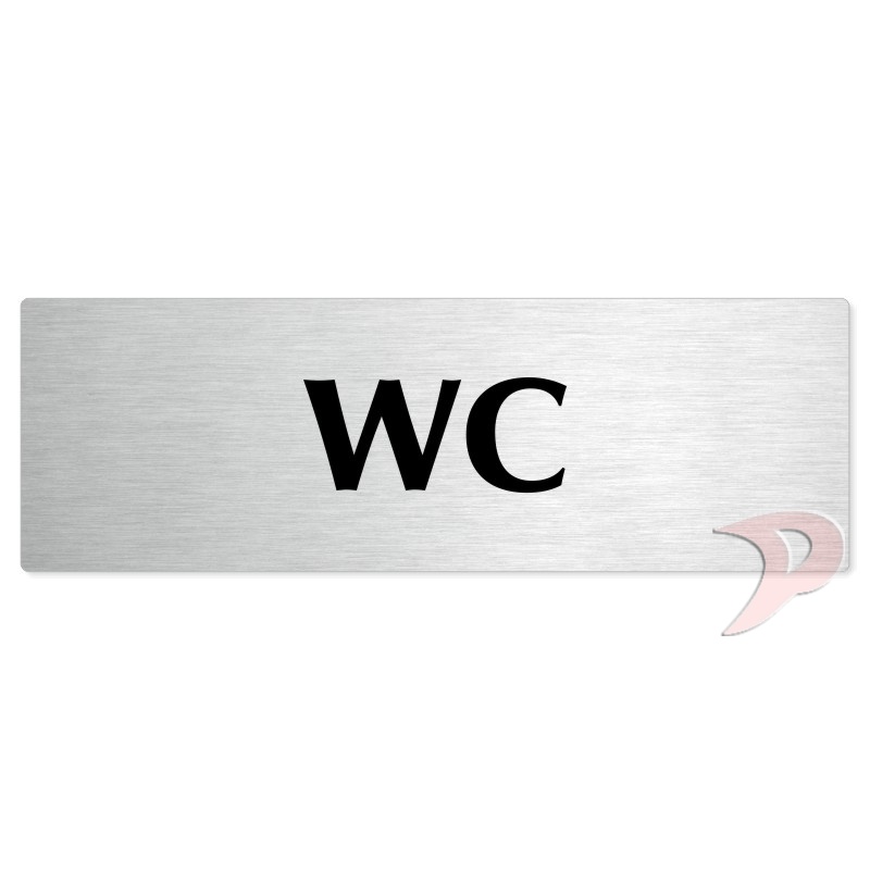 WC, 240x79mm, stříbrná popiska 