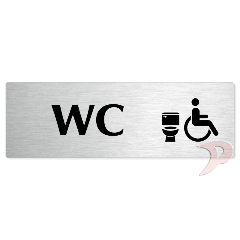 WC invalida, 200x66mm, stříbrná popiska